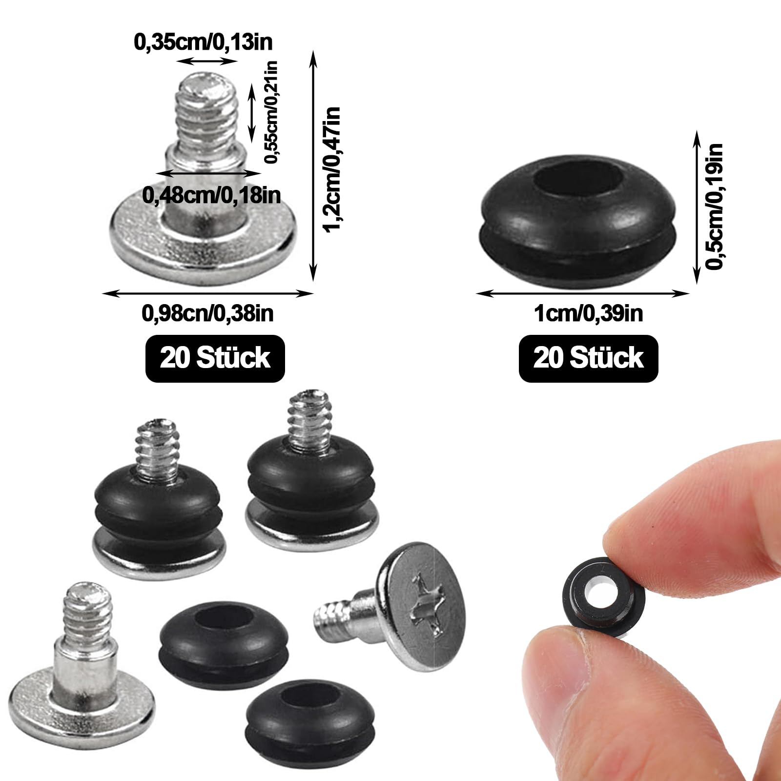 20 Pack Shockproof Computer Case Screws with Rubber Washers - Vibration Dampening Screws for Hard Drives, PC Builds & Server Racks (Perfect for Gaming PCs & Data Centers)