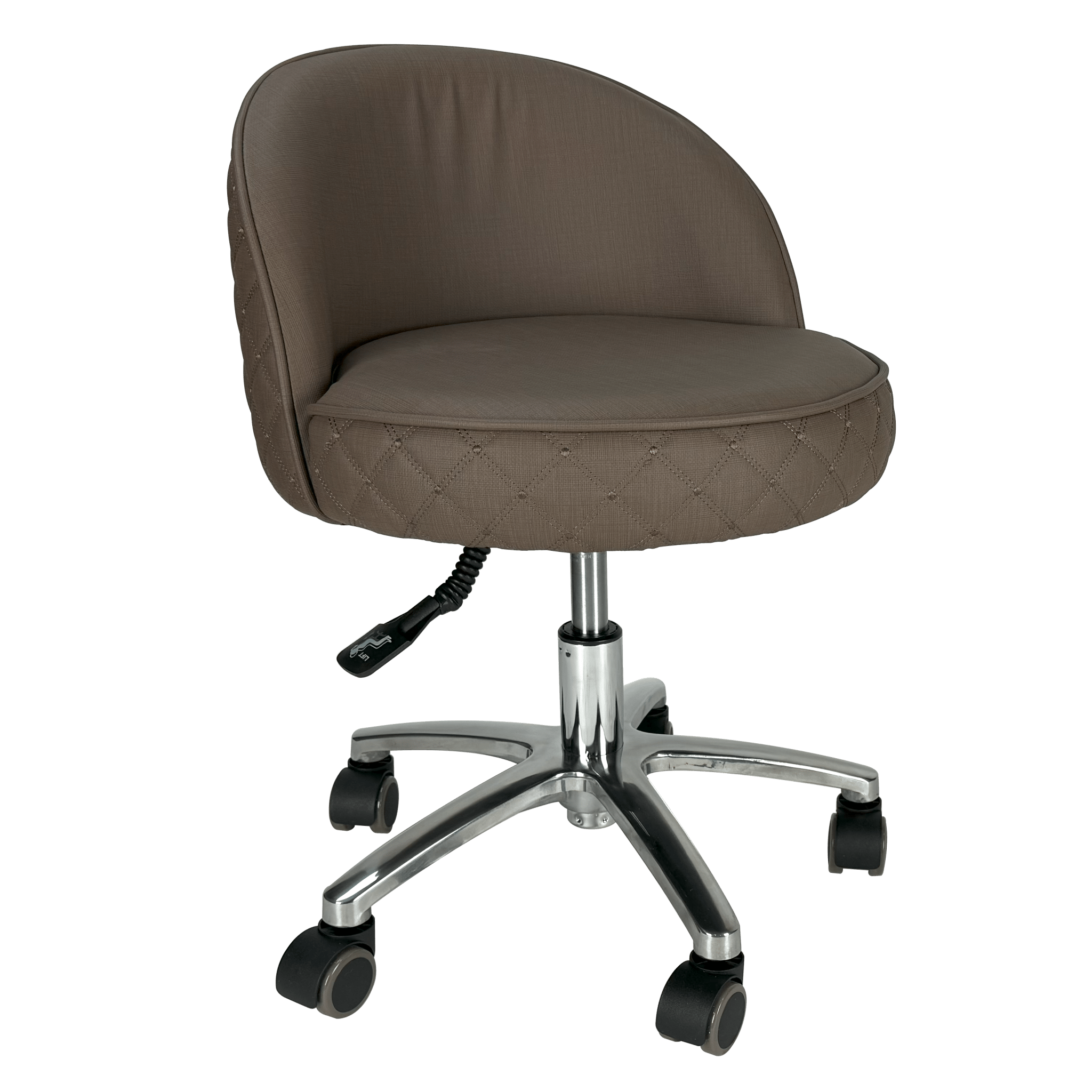 FIORI Ergonomic Nail Technician Stool for Pedicure & Manicure - Adjustable Rolling Stool with Back Support for Salon, Spa & Home Use