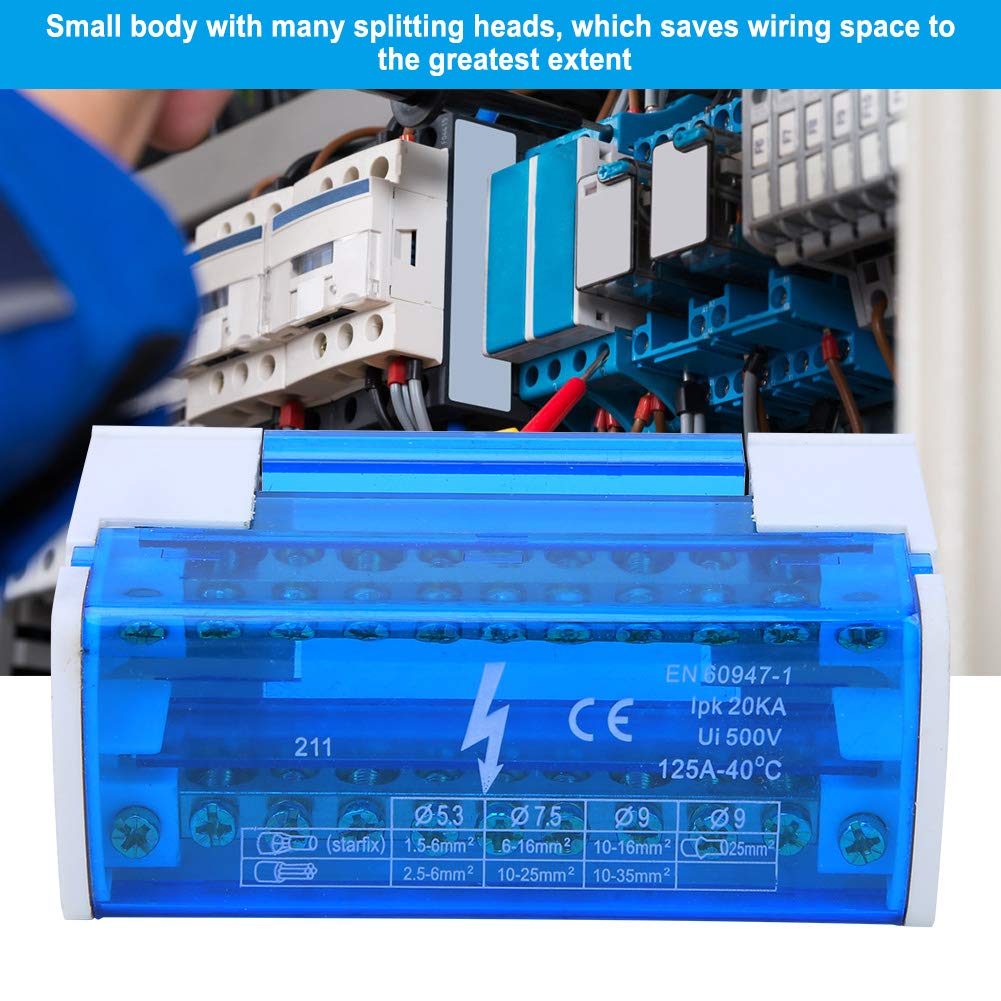 Din Rail Mount Terminal Block Junction Box - Transparent Dustproof Cover for Power Distribution - Ideal for Industrial Control Panels & Electrical Cabinets