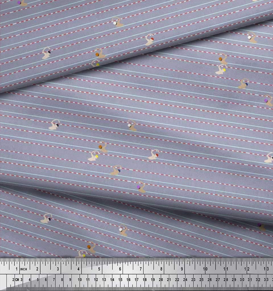 Soimoi Velvet Grey Fabric by The Yard - 58 Inch Wide Soft Textured Material for Swimwear, Sportswear & Poolside Decor - Perfect for Swimming Pool Race Prints, Activewear & Home Decor Projects