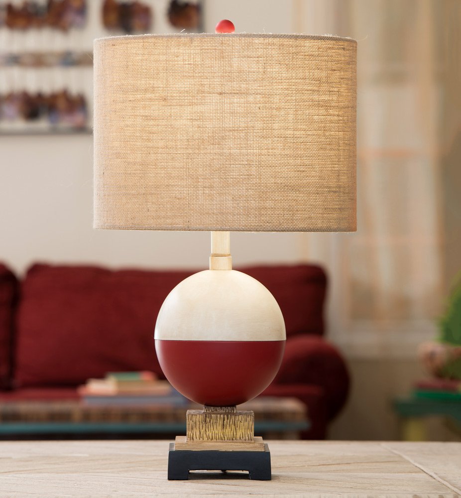 BLACK FOREST DECOR Fishing Bobber Table Lamp - Vintage Style Night Light for Bedroom, Living Room, or Cabin Decor