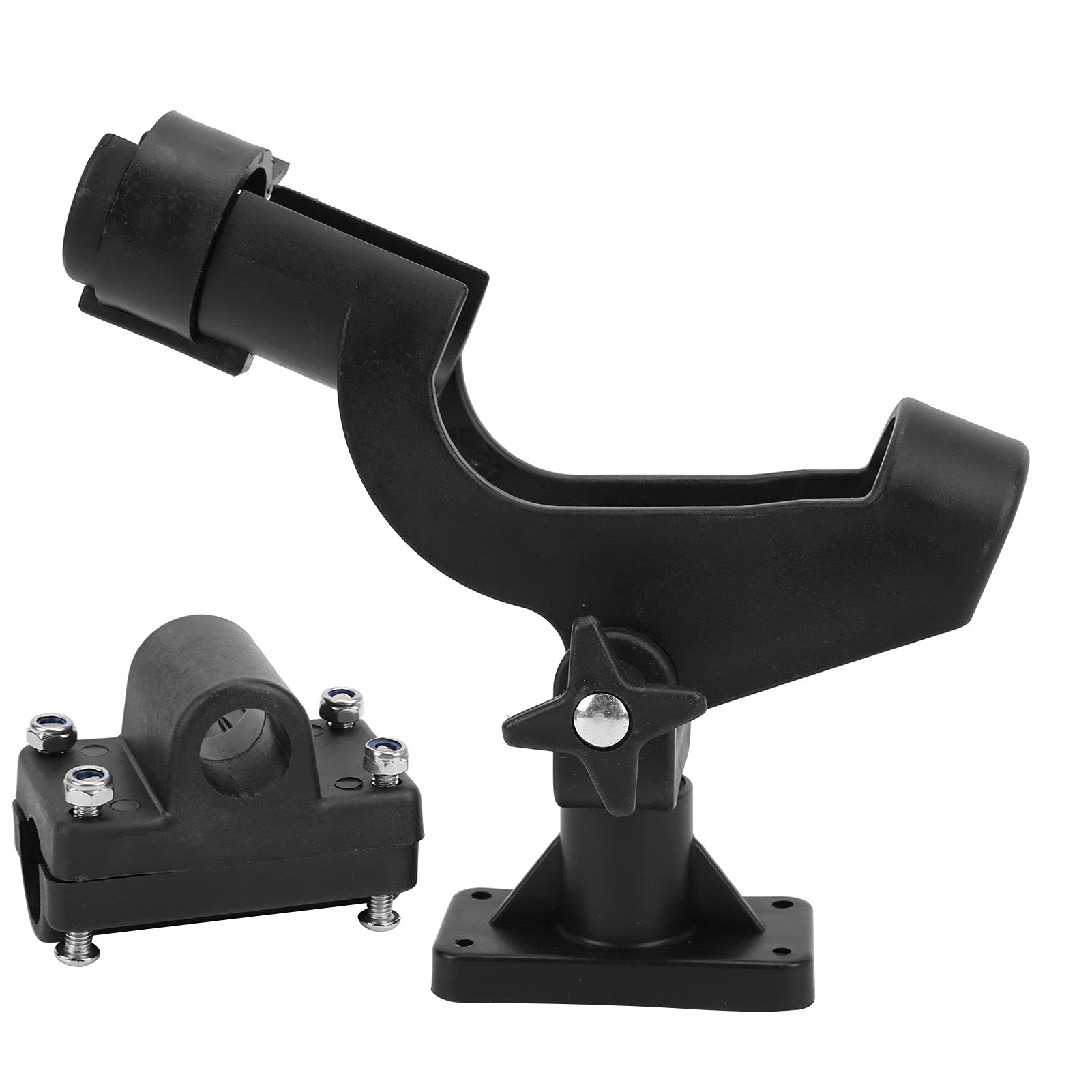 360° Adjustable Fishing Rod Holder for Boats & Kayaks - Heavy Duty Rod Mount Clamp Stand Bracket - Perfect for Saltwater & Freshwater Fishing Trips
