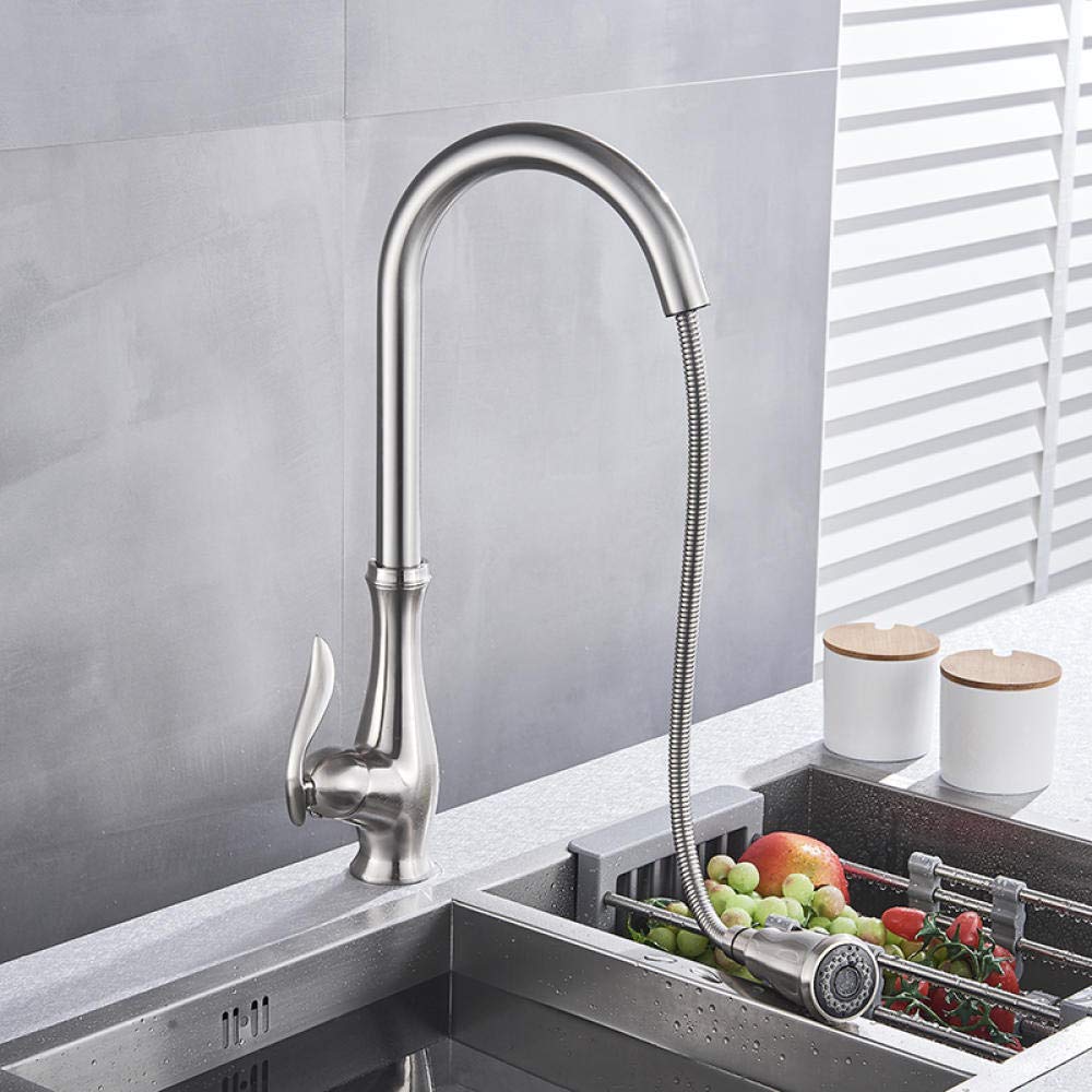 High-Quality Swivel Pull-Out Kitchen Sink Faucet - Deck Mounted Hot & Cold Water Mixer Tap for Modern Kitchens & Bathrooms | Perfect for Washing Dishes, Filling Pots & Handwashing