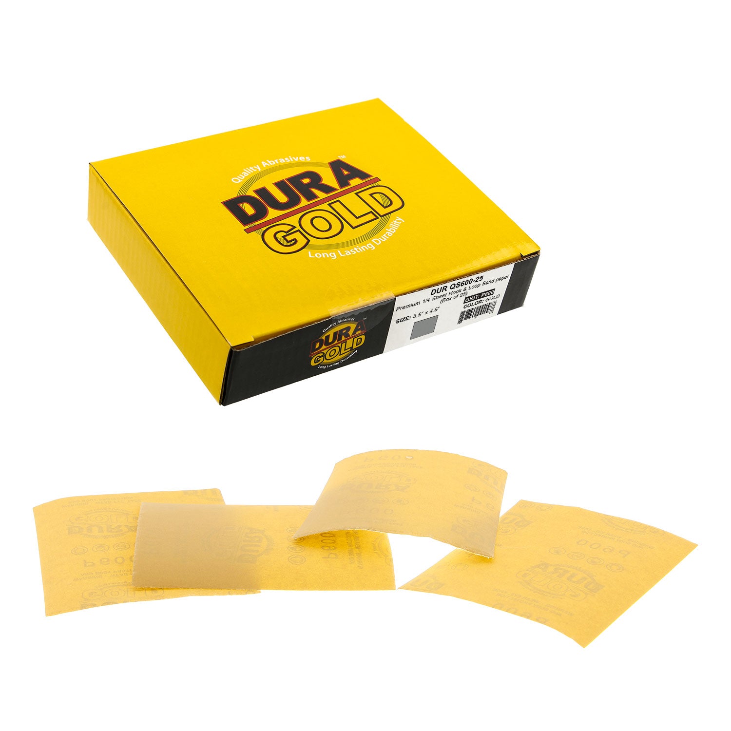 600 Grit 1/4 Sheet Hook & Loop Sandpaper 5.5
