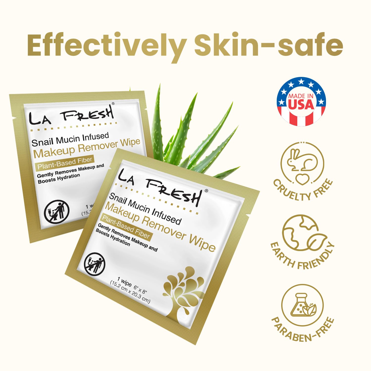 LA Fresh Snail Mucin Facial Cleansing Wipes | Oil-Free Makeup Remover Wipes for Travel | 25-Pack | Gentle Exfoliating & Hydrating Face Wipes for Sensitive Skin | Perfect for On-the-Go Skincare & Post-Workout Refresh