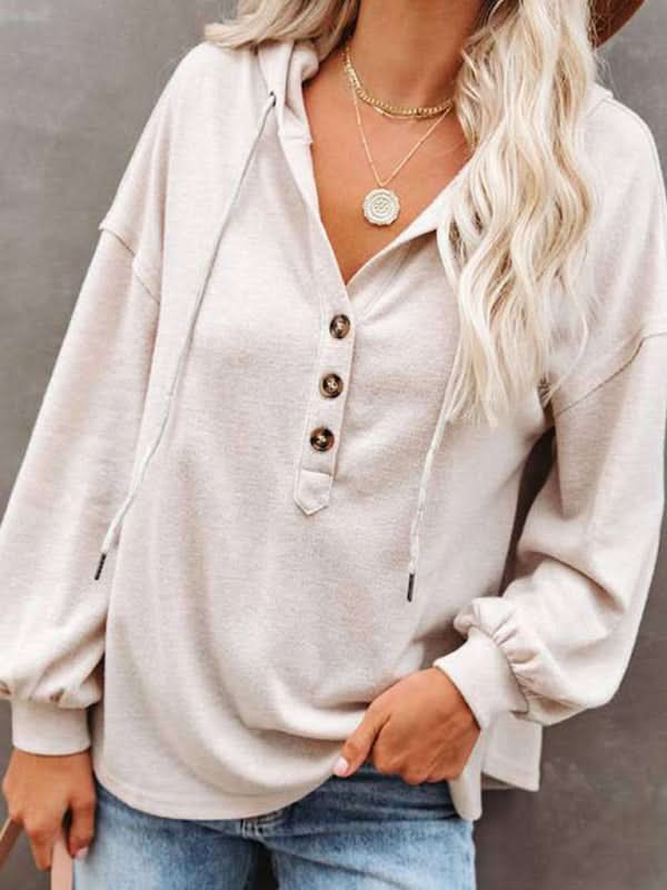 Stylish V-Neck Hoodie Cardigan for Women & Men - Cozy Casual Sweater for Everyday Wear, Loungewear & Outdoor Activities