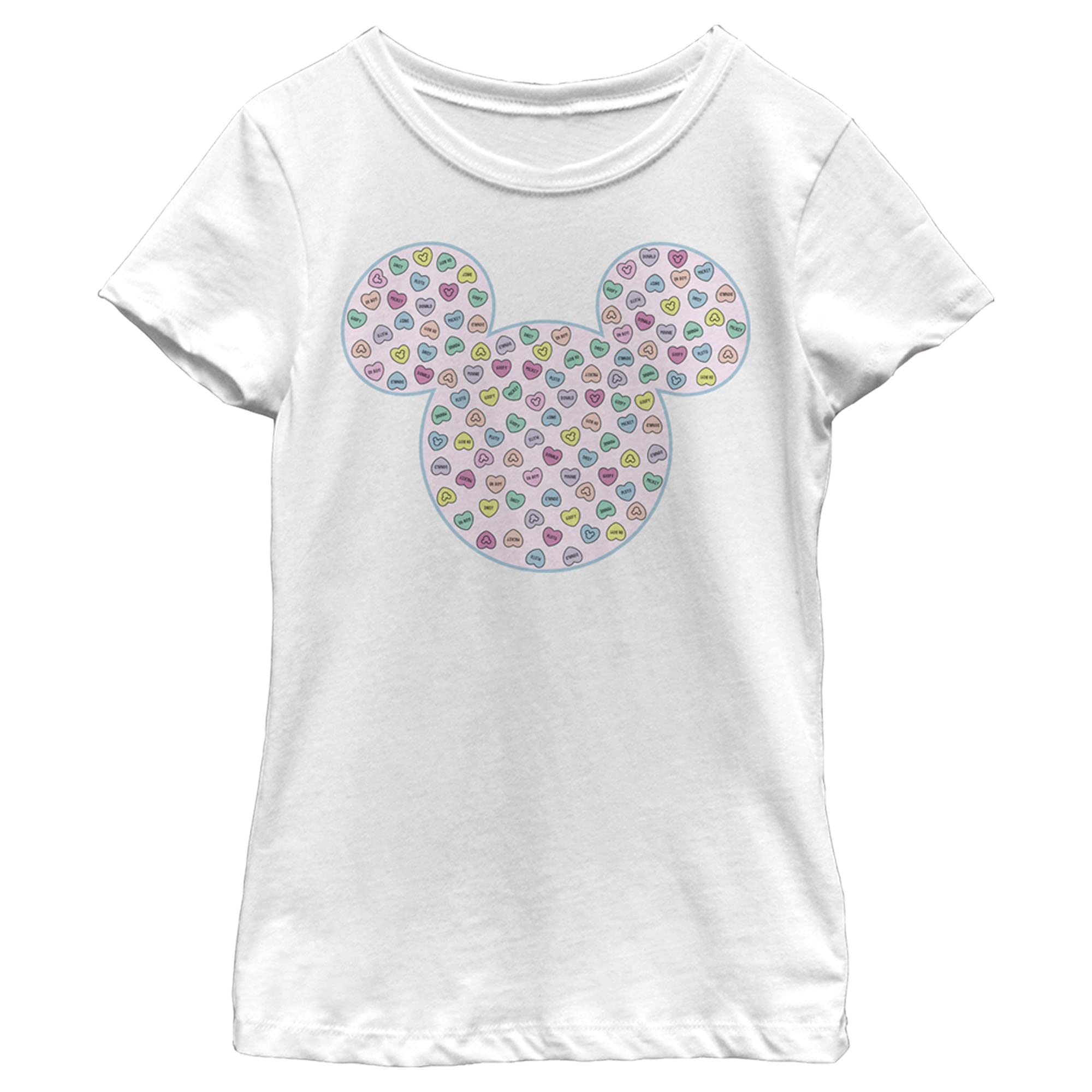 Disney Mickey Mouse Candy Ears Girls Solid Color Short Sleeve Crewneck T-Shirt - Perfect for Disney Theme Parks, Birthday Parties & Casual Wear