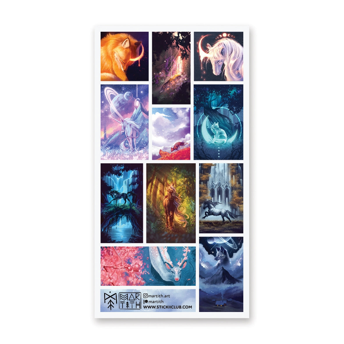 Celestial Creatures Sticker Sheet - Space, Moon & Stars Decals for Scrapbooking, Journals, Laptops & DIY Crafts - Waterproof Vinyl Stickers for Kids & Adults
