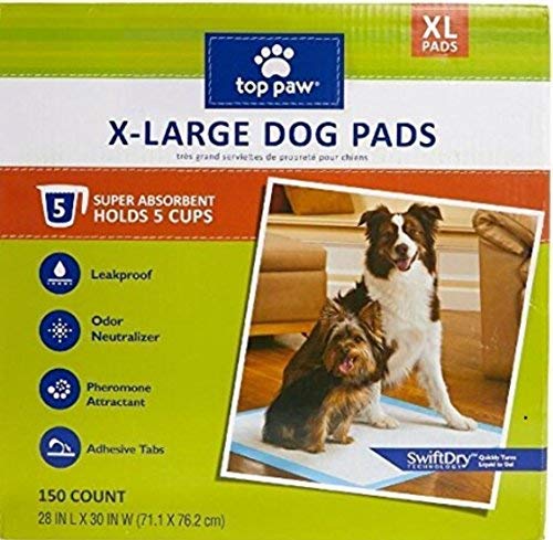 Top Paw Extra Large Dog Training Pads for Puppies, Indoor & Apartment Dogs, Incontinence Protection - 50 Count | Absorbent Pee Pads for Housebreaking, Crate Training & Senior Dogs