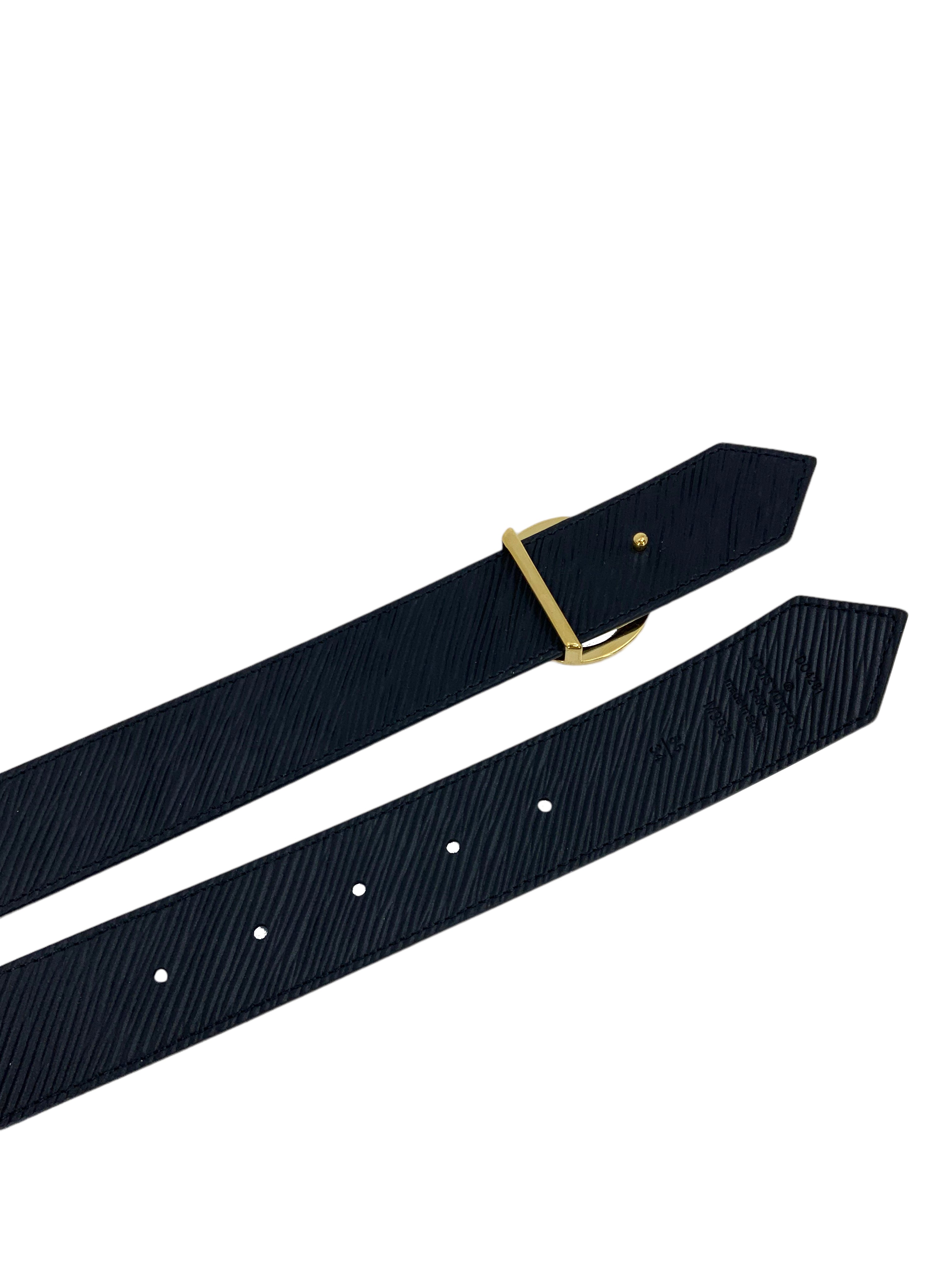 Louis Vuitton Monogram Epi Reversible Belt with Circle LV Logo - 85cm/33.5inch Genuine Leather Unisex Fashion Accessory for Business, Casual & Formal Occasions