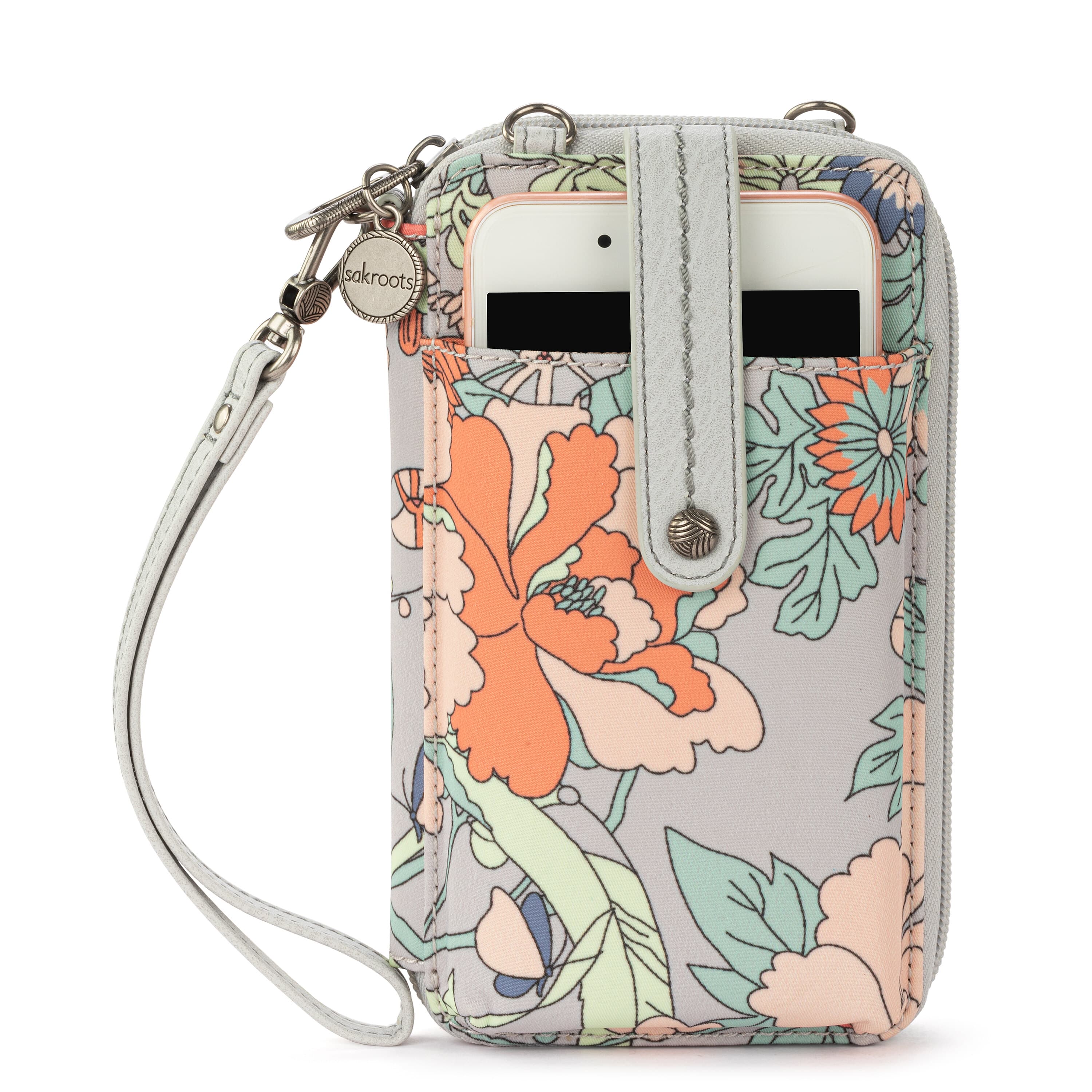 Eco Twill - Light Grey Flower Power