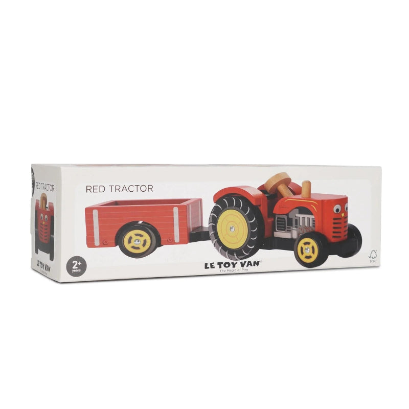 Wooden Tractor & Trailer Toy Set - All-Natural Wooden Farm Vehicle Playset for Kids - Perfect for Imaginative Play, Farm-Themed Learning, and Toddler Gift Ideas