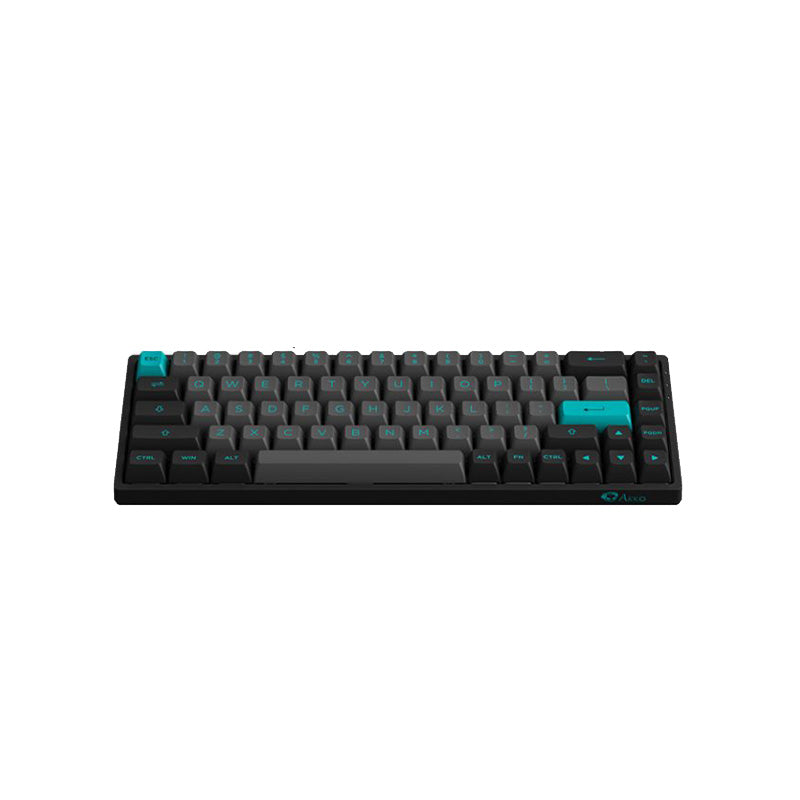 Akko 3068B Plus Wireless Mechanical Keyboard - Hot Swappable, RGB Backlit, Jelly Pink Switches, Black & Cyan Design for Gaming & Office Use