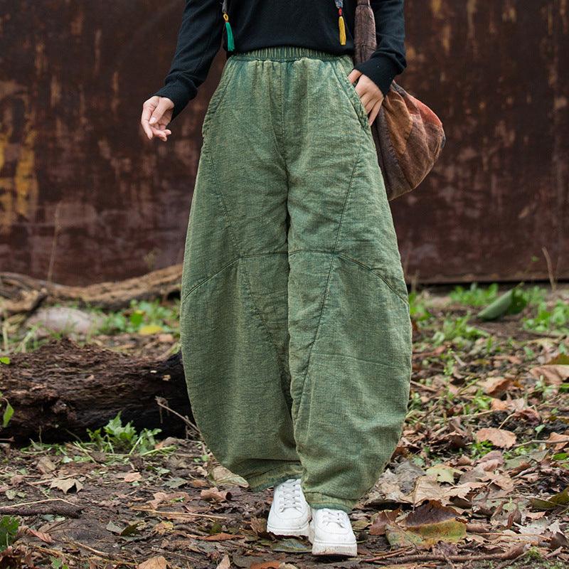 Women's Cozy Linen Harem Pants - Soft & Comfortable Winter Lounge Pants for Yoga, Meditation & Home Relaxation