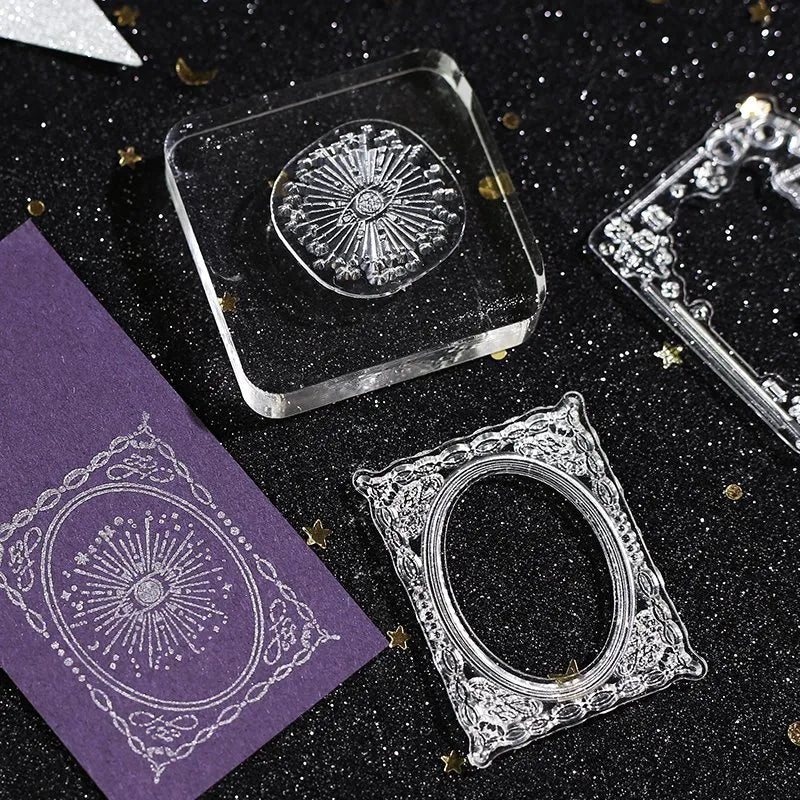 BGM Clear Stamp Set - Retro Starry Moon Poem Stamps for Scrapbooking, Card Making, Journaling & DIY Crafts - Perfect for Greeting Cards, Invitations, and Planner Decorations