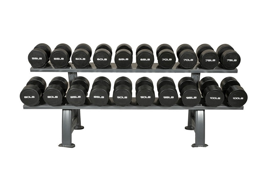 Warrior 2-Tier Pro Saddle Dumbbell Rack - Heavy Duty Dumbbell Organizer for Home Gym & Fitness Training - Perfect for Weight Storage & Workout Space Organization