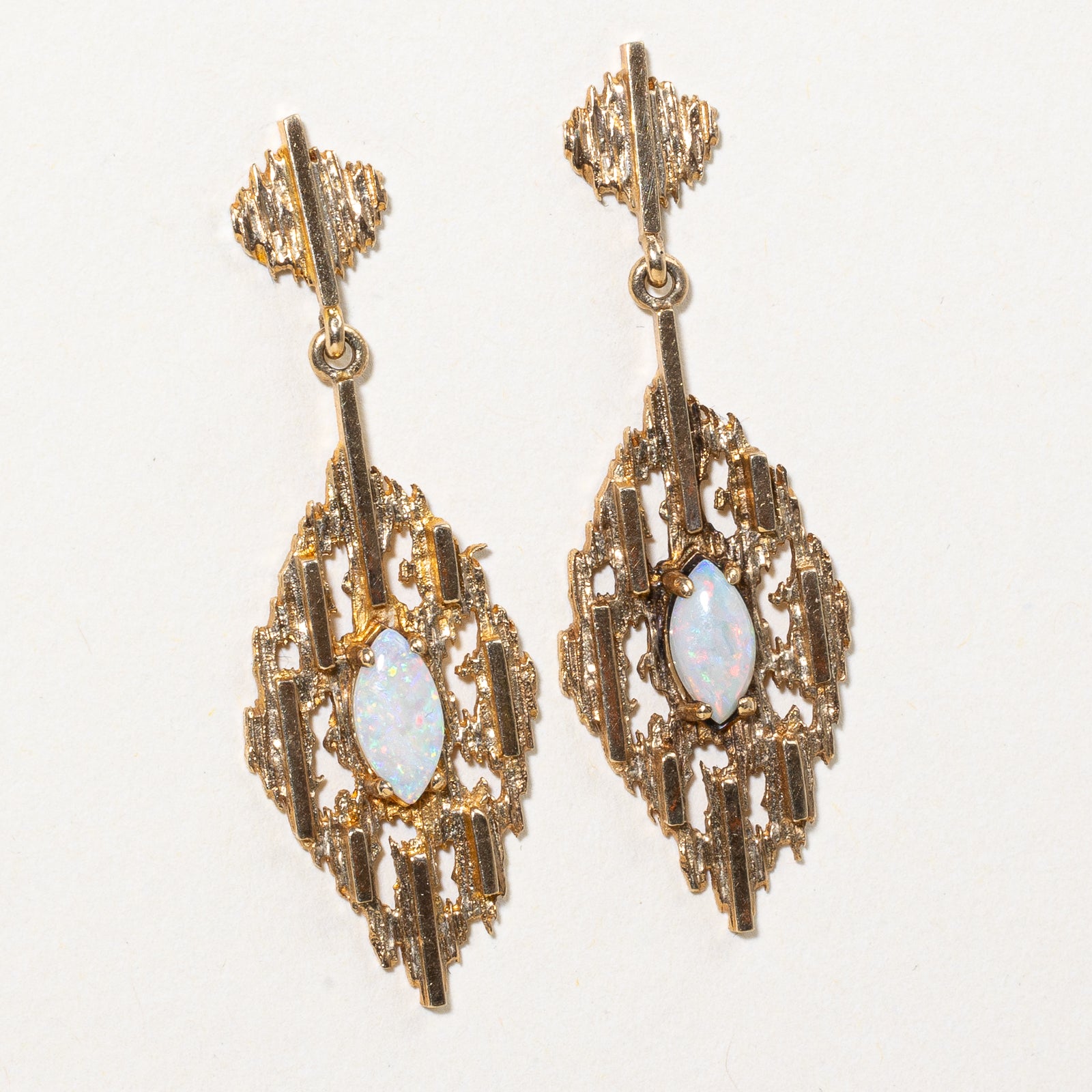 Opal Drop Earrings for Women - 0.60 Carat Total Weight (ctw) Genuine Opal Jewelry - Elegant Dangle Earrings for Wedding, Party & Special Occasions