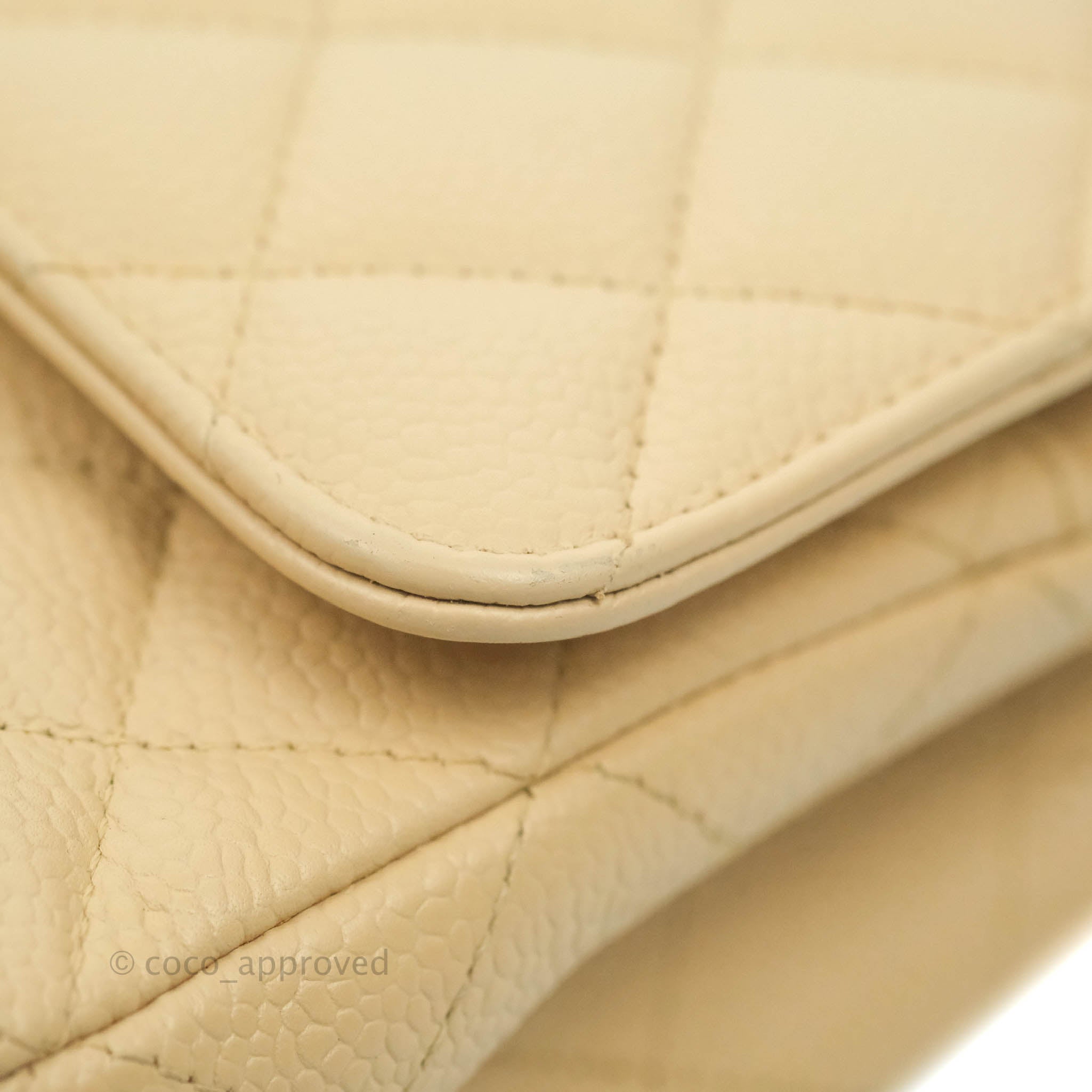 Chanel Classic Medium Double Flap Bag in Beige Caviar Leather with Gold Hardware - Luxury Designer Handbag for Women, Perfect for Work, Evening Events & Special Occasions