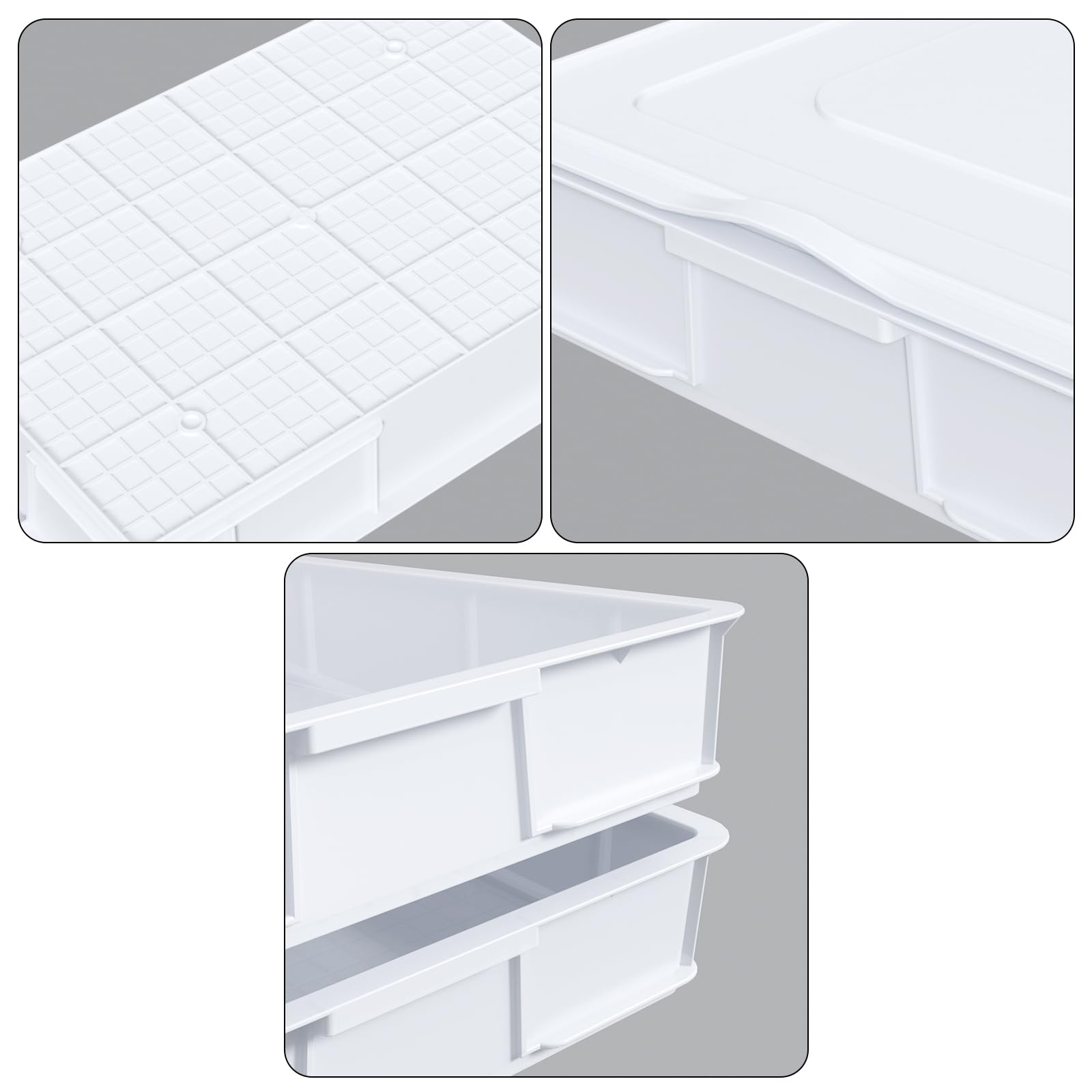 Stackable Pizza Dough Proofing Box with Lid - 4 Pack Plastic Dough Proofing Trays for Home Baking, Restaurant & Commercial Use - Perfect for Bread, Pastry & Pizza Dough Rising
