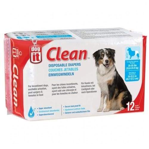 Dogit Diapers for Small & XL Dogs - 12 Pack | Washable & Reusable Pet Diapers for Male & Female Dogs | Perfect for Incontinence, Training, Travel & Senior Dogs
