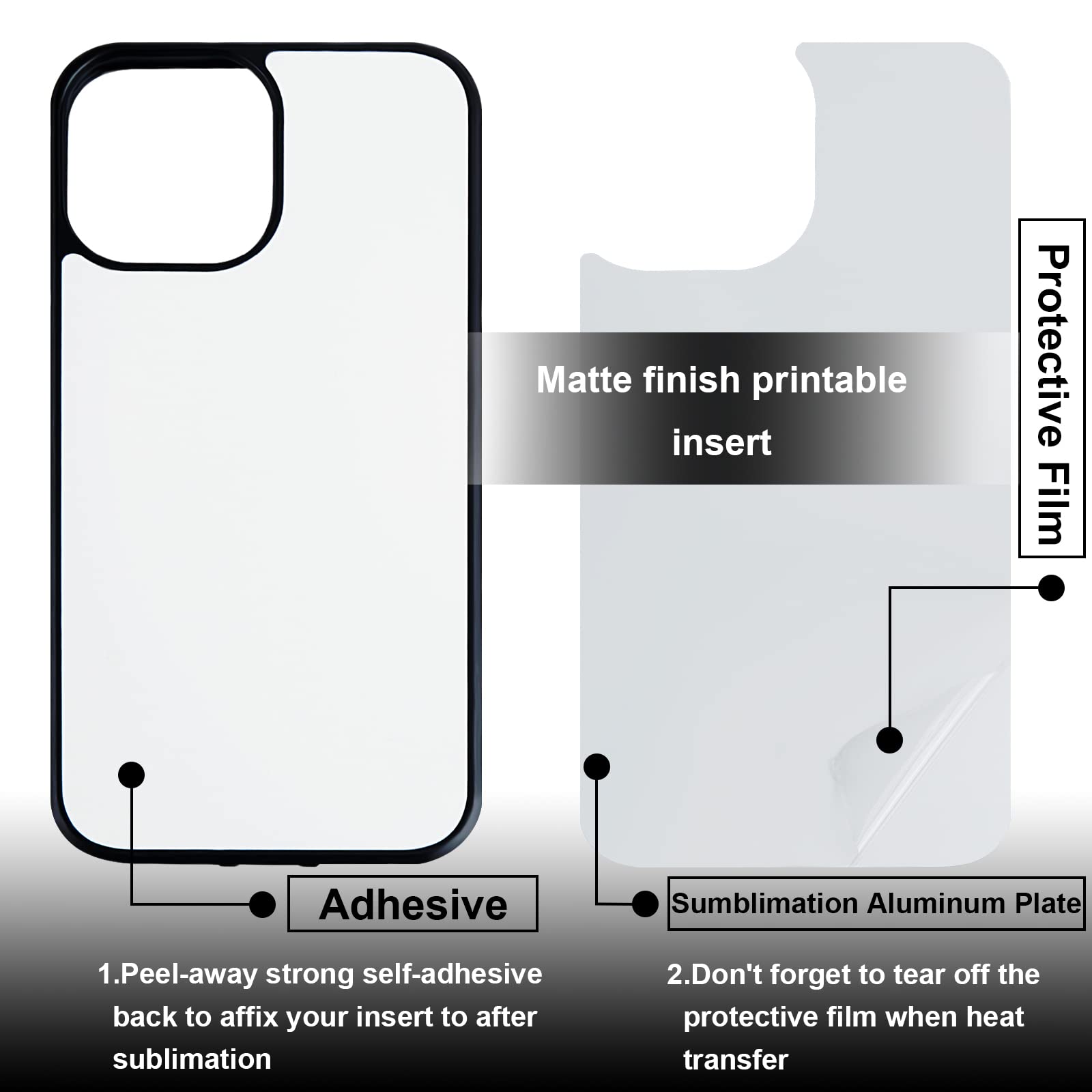 Konohan 6-Piece Sublimation Blank Phone Case Set - DIY Printable Heat Press Rubber Protective Covers for iPhone 12/12 Pro - Customizable Designs for Gifts, Personal Use & Small Business