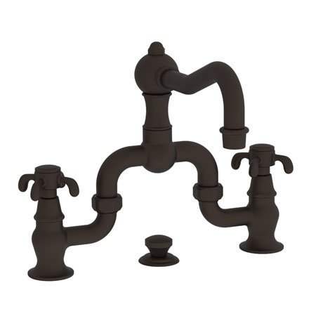 W/S Bridge Faucet - Modern Single Handle Bathroom Sink Faucet with High Arc Spout for Bathroom Vanity, Powder Room, and Guest Bath (Oil Rubbed Bronze Finish)
