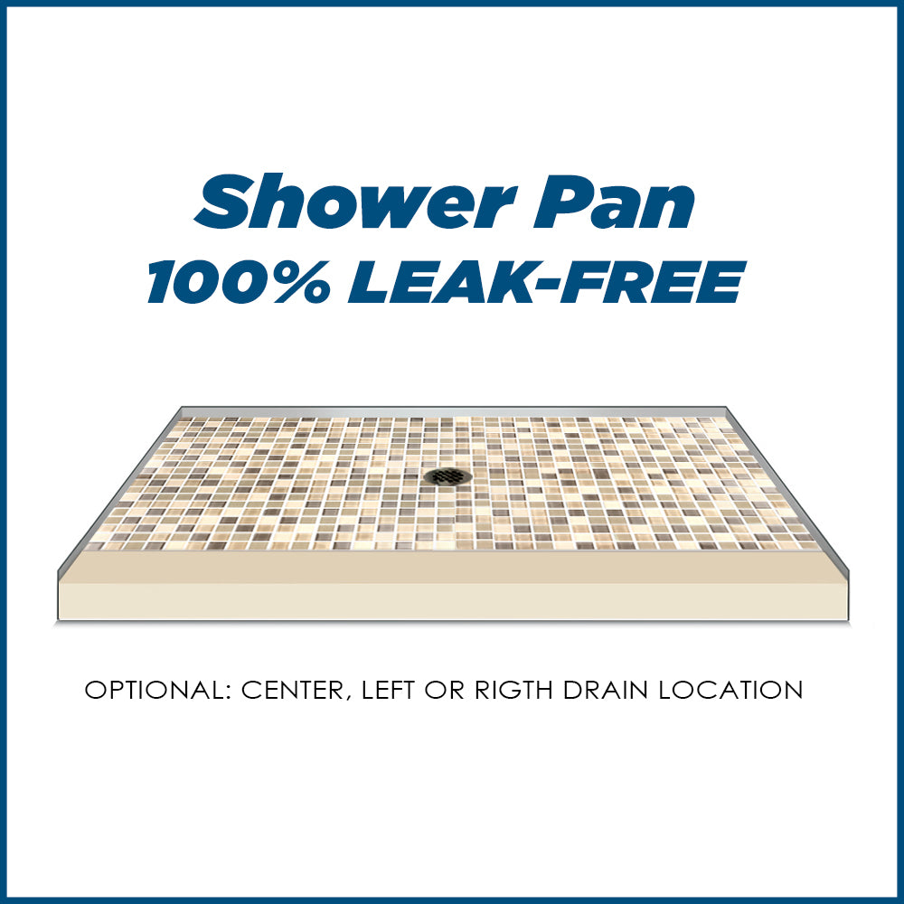 60 Alcove Desert Sand Sistine Stone & Roma Mosaic DIY Shower Remodel Kit - Waterproof Peel and Stick Tile Backsplash for Bathroom, Kitchen, Laundry Room, and Basement Renovation