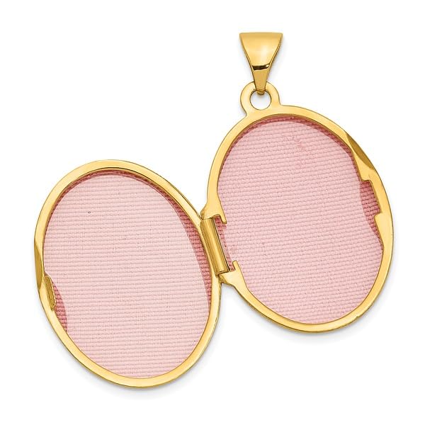 14K Solid Yellow Gold Personalized Photo Locket Necklace - 