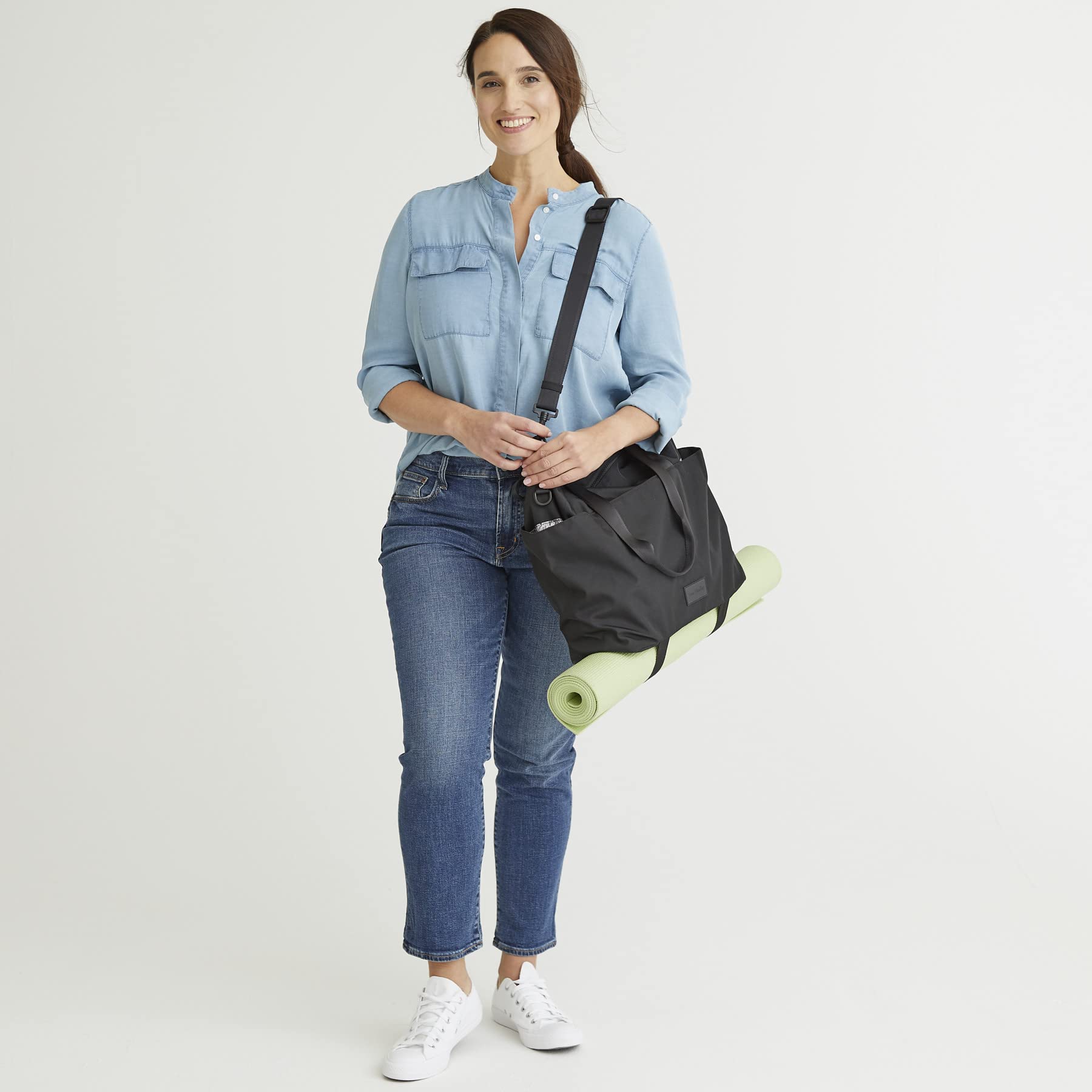 Vera Bradley Women's Recycled Lighten Up Reactive Tote Bag - Eco-Friendly Large Shoulder Bag for Work, Travel & Shopping - Stylish & Lightweight Handbag for Everyday Use