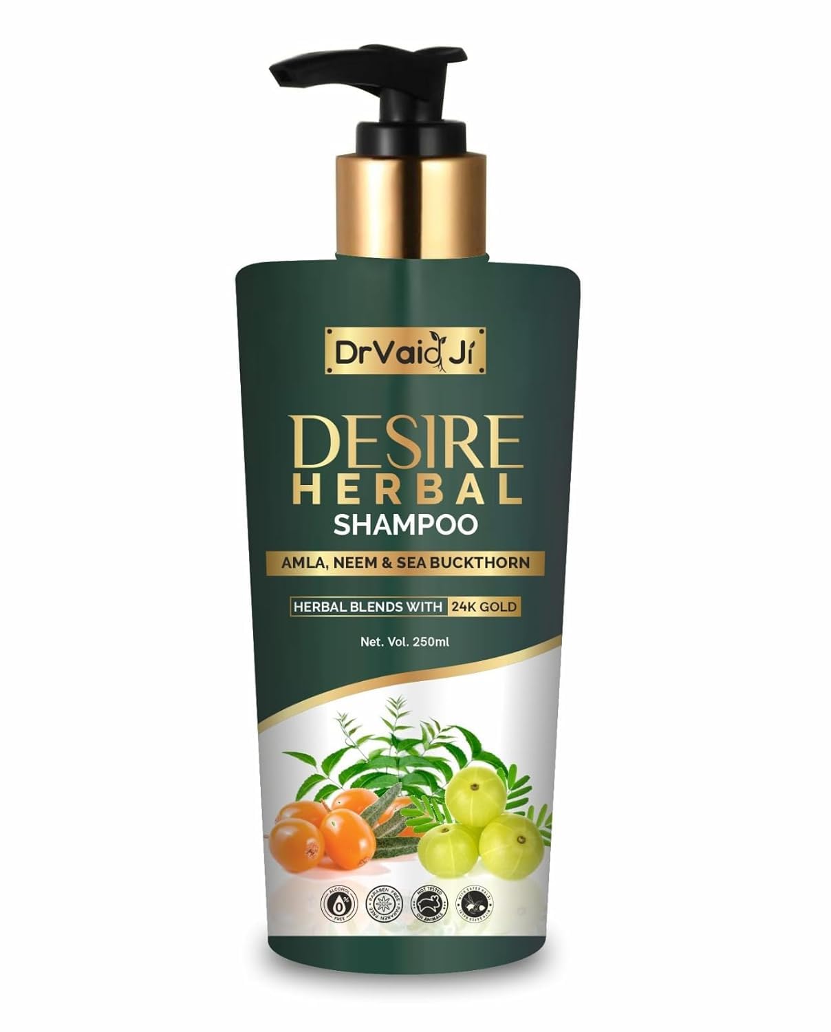Desire Herbal Shampoo for Hair Growth & Scalp Care - Natural Botanical Formula for Dry, Damaged Hair - Perfect for Daily Use at Home & Salon