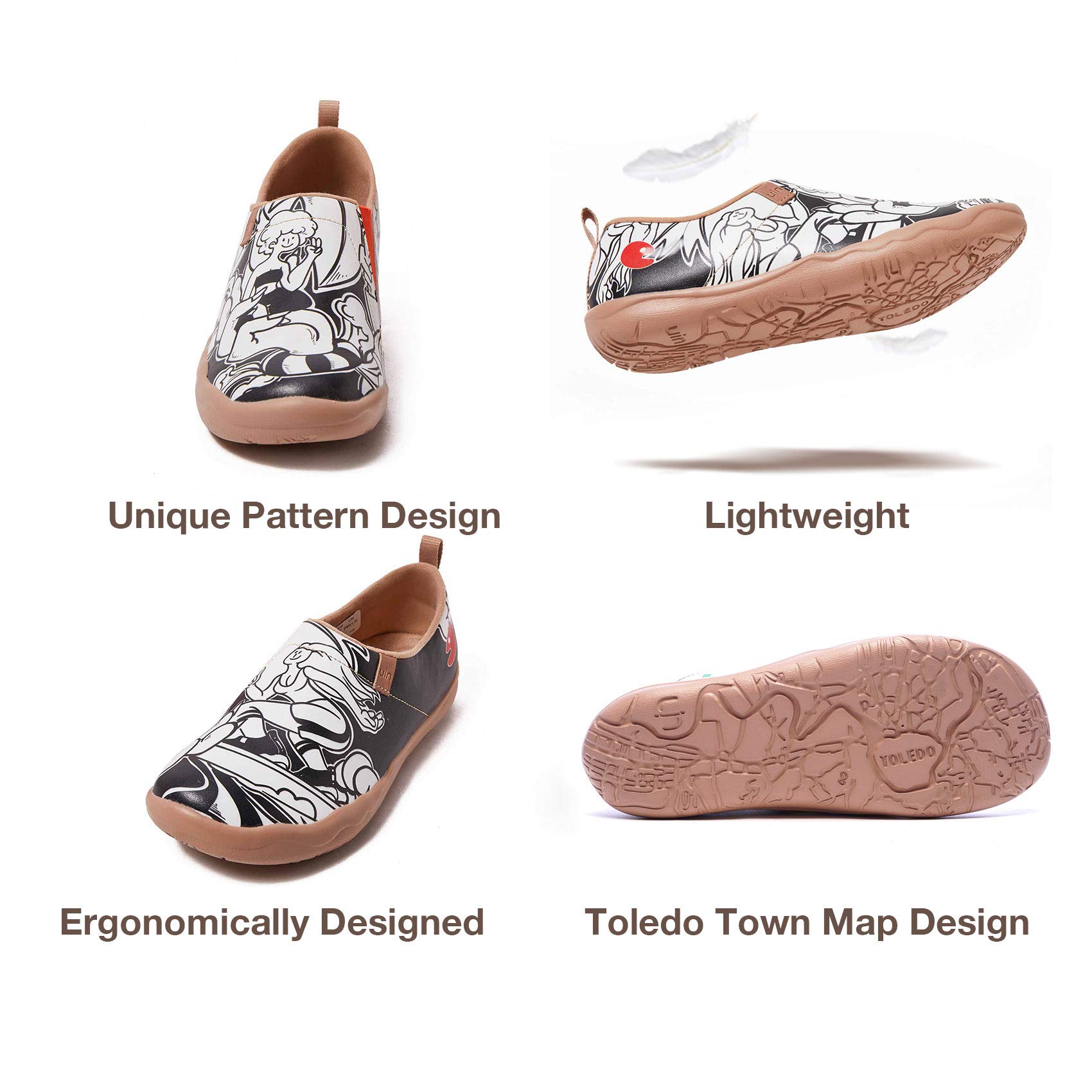 UIN Women's Slip-On Walking Shoes - Lightweight Travel Loafers with Microfiber Upper, Comfortable Casual Sneakers for Women | Perfect for Travel, Work, and Everyday Wear