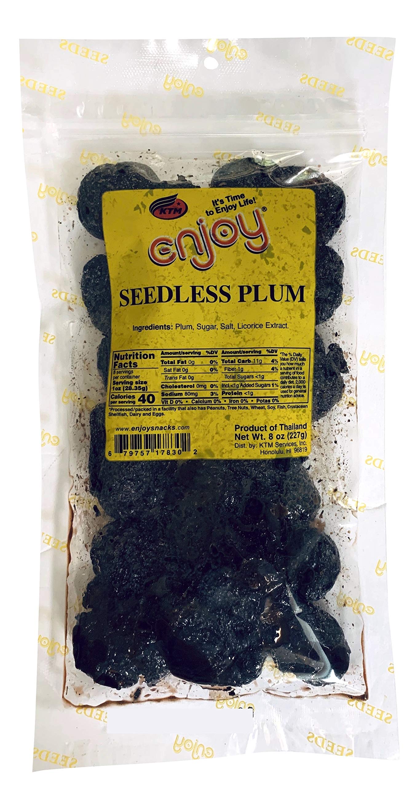 Hawaii Snacks Seedless Dried Plum - 6 Ounce Bag of Sweet & Tangy Dried Fruit - Perfect for Hiking, Office Snacks & Healthy On-the-Go Treats