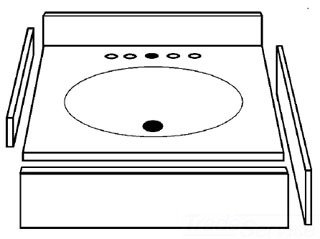 Swan VT00022SA.050 Solid Surface Vanity Side Apron - 0.5