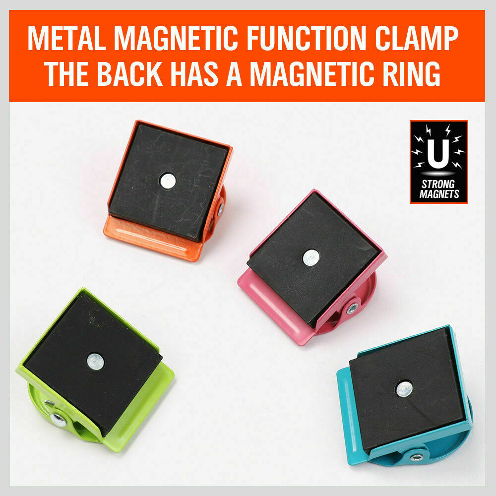 16-Piece Magnetic Spring Clips - Strong Refrigerator Magnets for Notes, Photos & Reminders - Perfect for Kitchen, Office & Dorm Organization