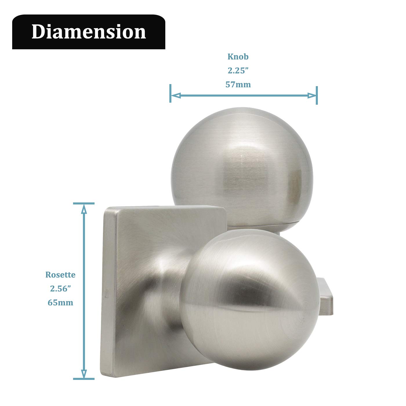 Gobrico 5 Pack Satin Nickel Passage Door Knobs - Keyless Round Ball Style Interior Door Knob Set for Closet, Hallway & Bedroom - Smooth Operation & Easy Installation