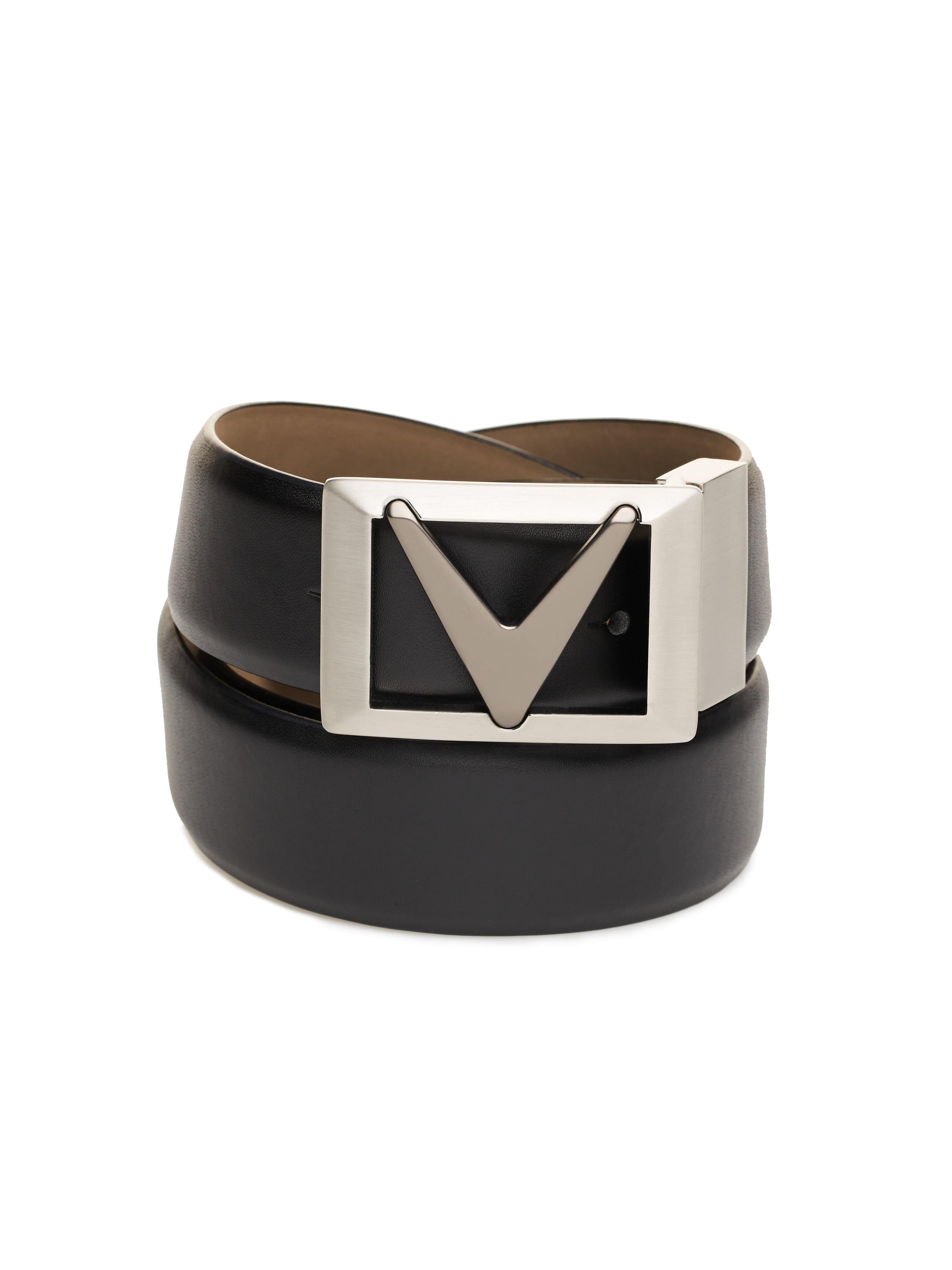Men's Genuine Leather Signature Chevron Belt - Stylish & Durable Fashion Accessory for Casual, Business & Formal Occasions