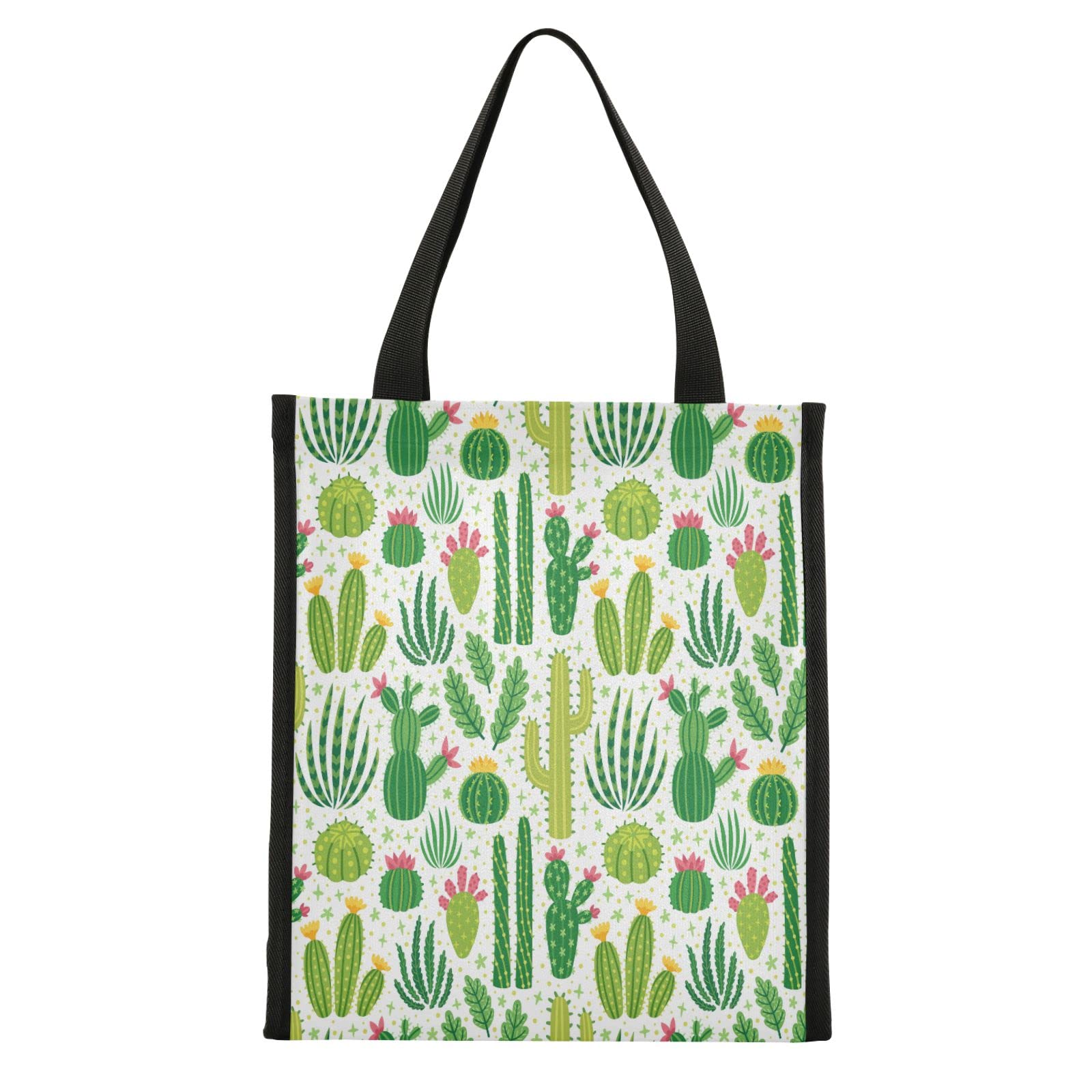 ALAZA Cactus Green Reusable Lunch Bag for Adults & Kids - Water Resistant, Leakproof Insulated Tote for School, Work, Picnic, Beach & Travel | Eco-Friendly Lunch Box for Women & Men