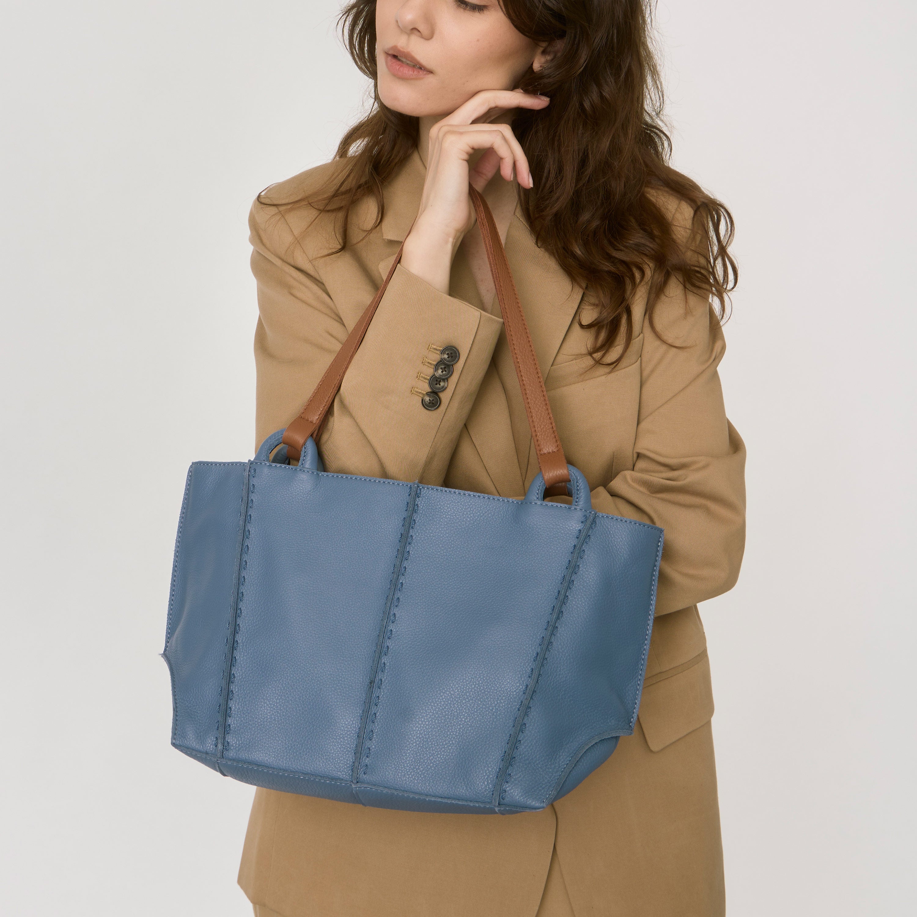 Los Feliz Genuine Leather Satchel Bag - Stylish & Durable Maritime Design for Women - Perfect for Work, Travel & Everyday Use