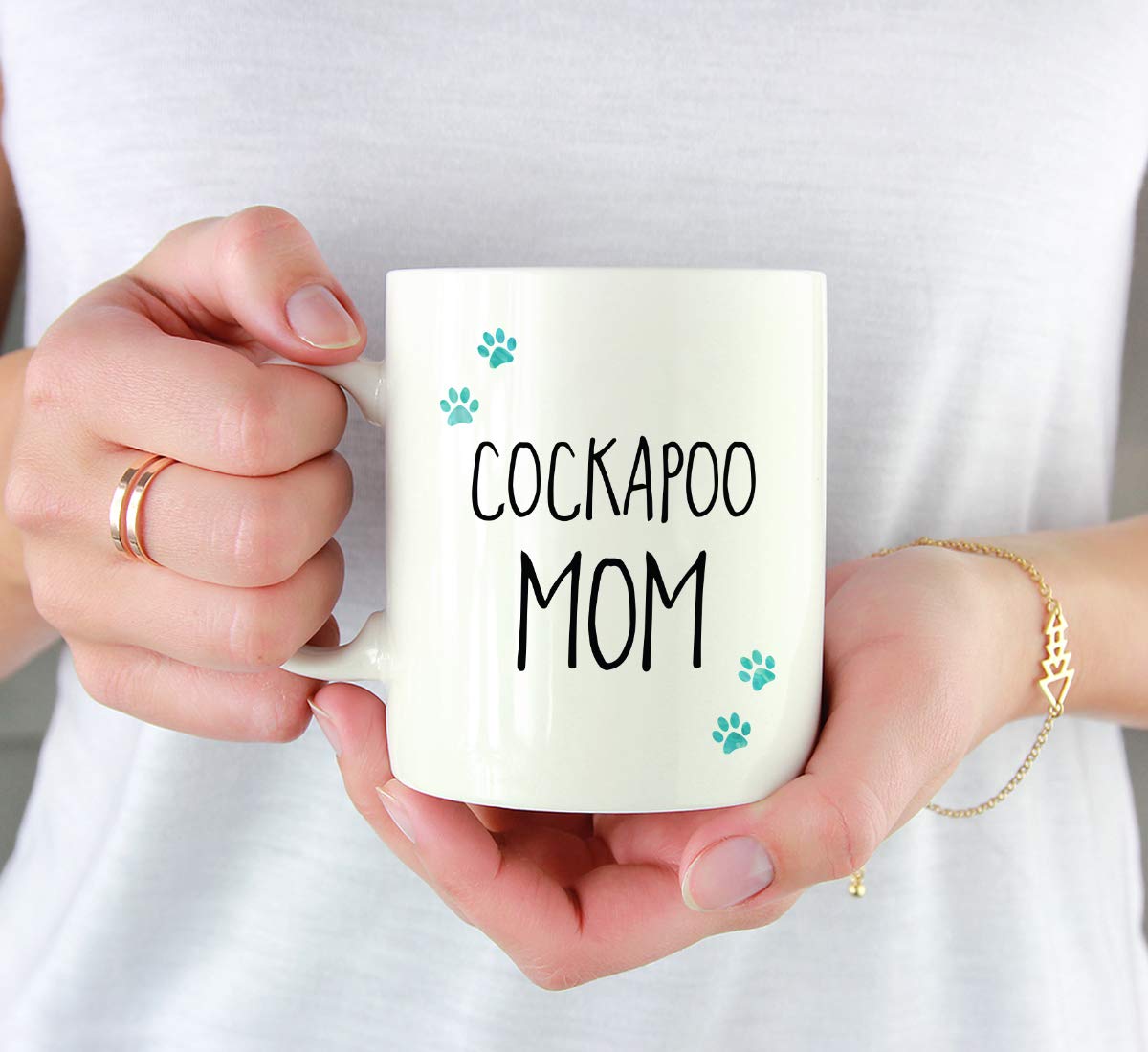 Funny Dog Mom Coffee Mug - 11oz Ceramic Cup with Cockapoo Pawprint Design, Perfect Gag Gift for Dog Lovers (1-Pack with Gift Box) - Great for Christmas, Birthday & Daily Coffee Use at Home/Office