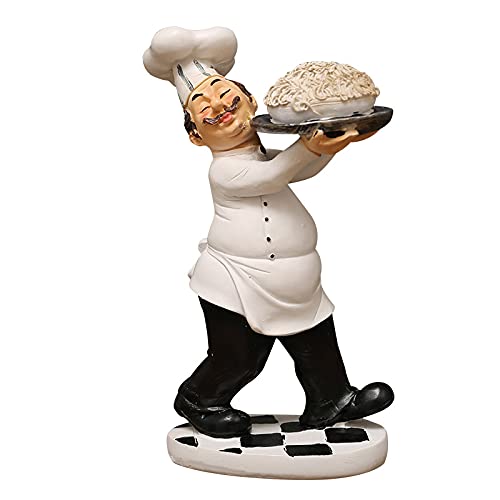 Italian Chef Figurine with Pasta - Kitchen Decor for Home & Restaurant Use