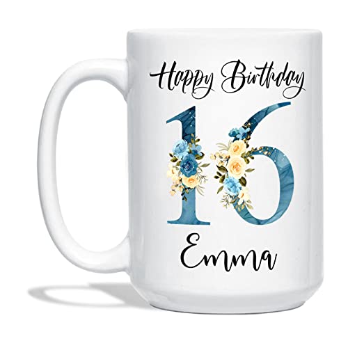Floral Happy Birthday Mug
