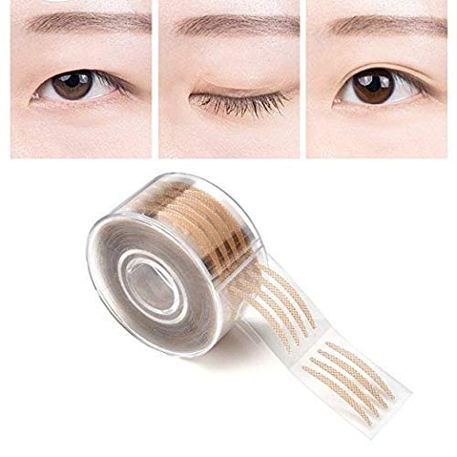 Nasmodo 600 Pcs Invisible Waterproof Eyelid Tape - Double Eyelid Stickers for Natural Eye Makeup, Eye Shadow Tools with Fork (Beige) | Perfect for Asian Monolid Enhancement & Everyday Beauty Routine