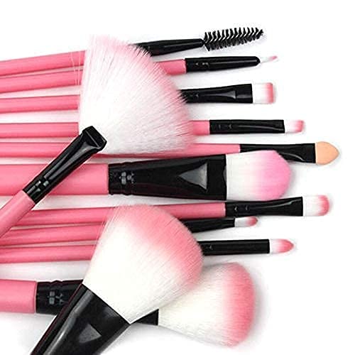 BELLAS 12Pcs Pink Makeup Brush Set for Eyeshadow Foundation & Contour - Perfect for Professional Makeup & Travel