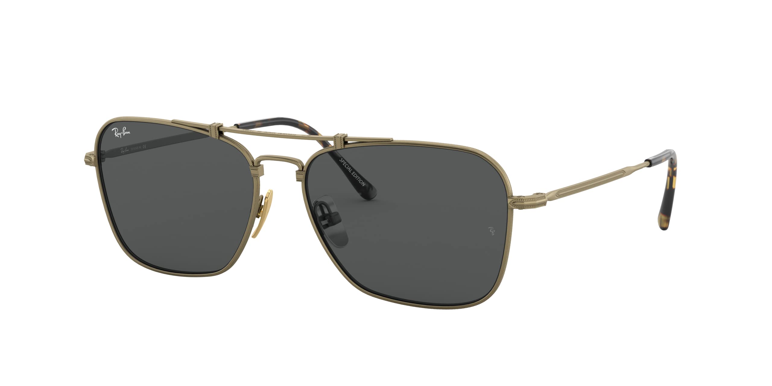 Ray-Ban RB8136 Caravan Titanium Square Sunglasses - Polarized UV Protection for Men & Women - Perfect for Driving, Beach & Outdoor Activities
