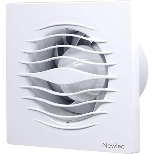 Newlec NLLPF100TA 100mm Low Profile Extractor Fan with Timer - 4 Inch Bathroom Ventilation Fan for Kitchen, Bathroom & Laundry Room