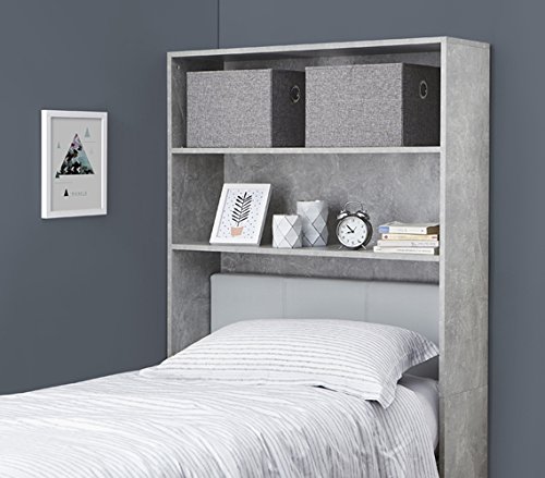 Decorative Shelf for Bedroom - Over Bed Wall Mounted Shelving Unit in Marble Gray - Perfect for Small Spaces, Storage & Home Decor