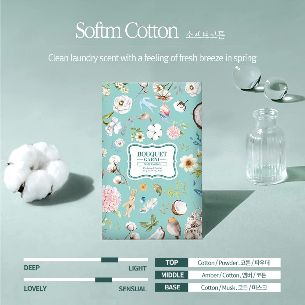 Premium 2-Pack Soft Cotton Sachets (20g Each) - Long-Lasting Fragrance for Home, Closet & Drawer Freshening - Odor Eliminator with Silk Layered Packaging - Perfect for Bedrooms, Bathrooms & Wardrobes
