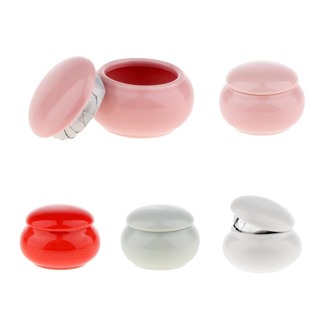 12ml Empty Ceramic Makeup Container Jar - Small Cosmetic Powder Storage Pot for Eyeshadow, Blush & Loose Powder - Travel-Friendly Red Makeup Organizer (Perfect for DIY Cosmetics & On-the-Go Touch Ups)