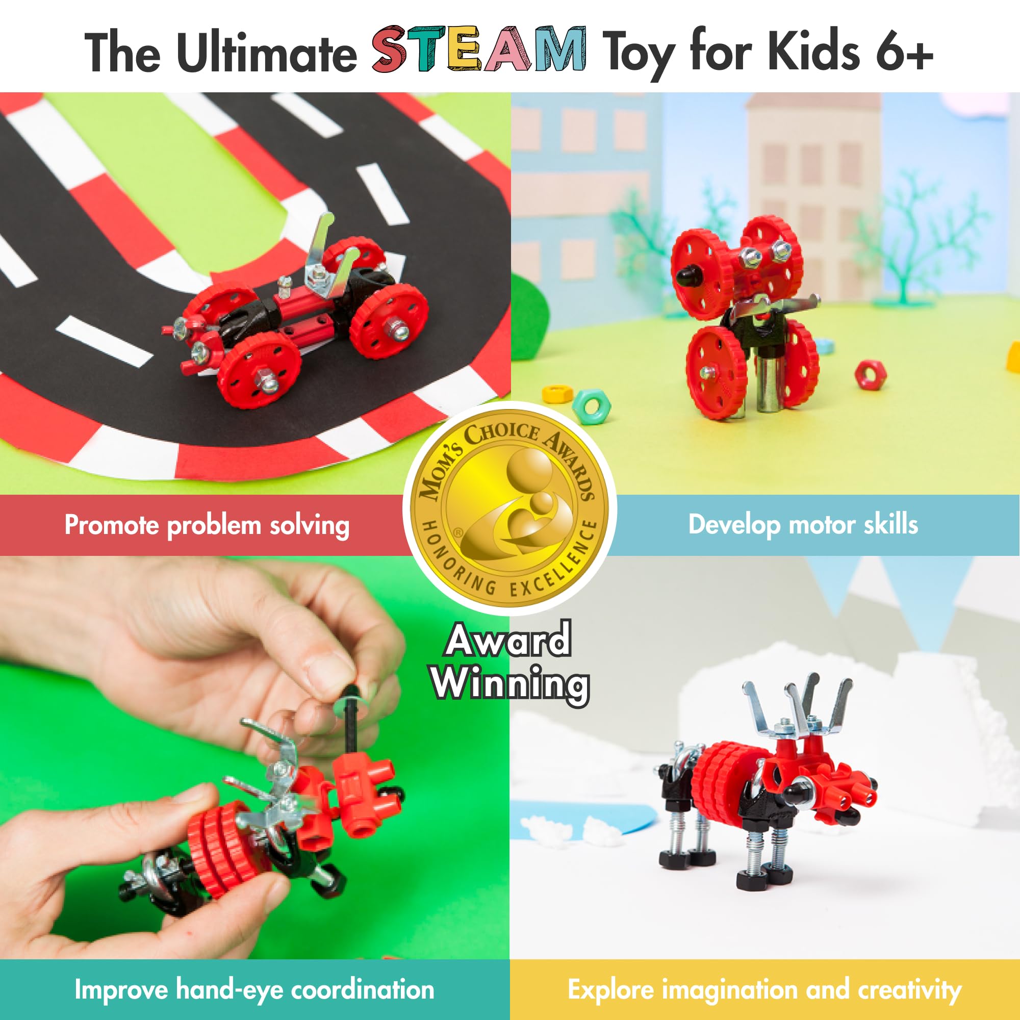 The Off Bits STEM Building Toys Kit - DIY Robot Construction Set for Kids Ages 6-9 | Educational Engineering Toys for Boys & Girls | Creative Animal Robot Building Kit | Perfect STEM Learning Gift for Easter, Birthday & Classroom Activities
