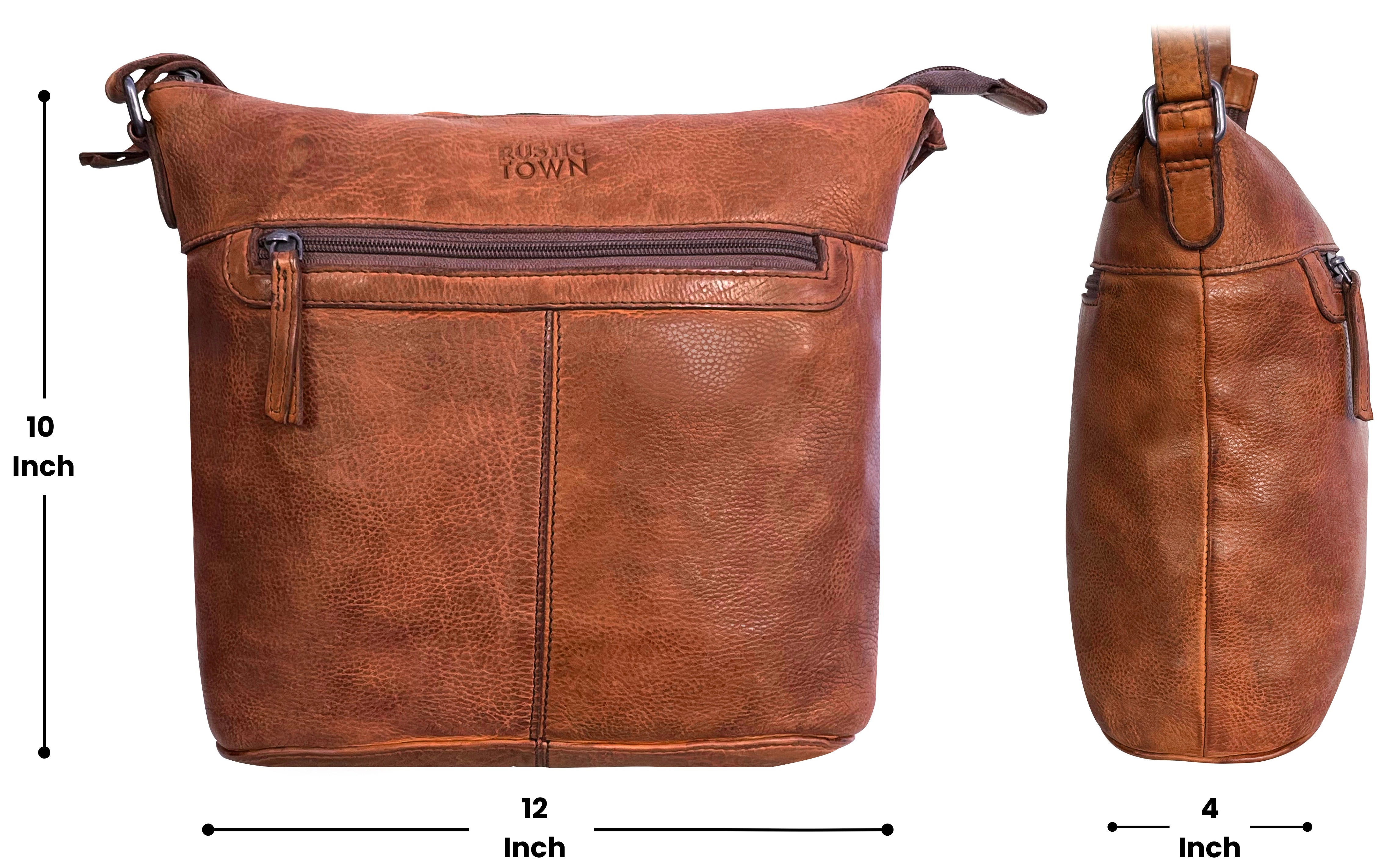 Stylish Brown Leather Sling Bag for Women - Crossbody Purse with Adjustable Strap - Perfect for Travel, Shopping & Everyday Use
